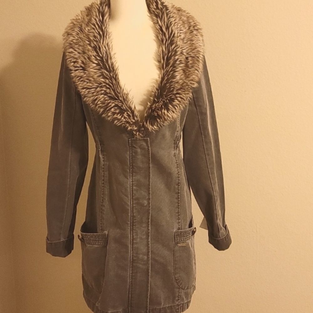 Roxy coat‎ jacket faux collar size xs